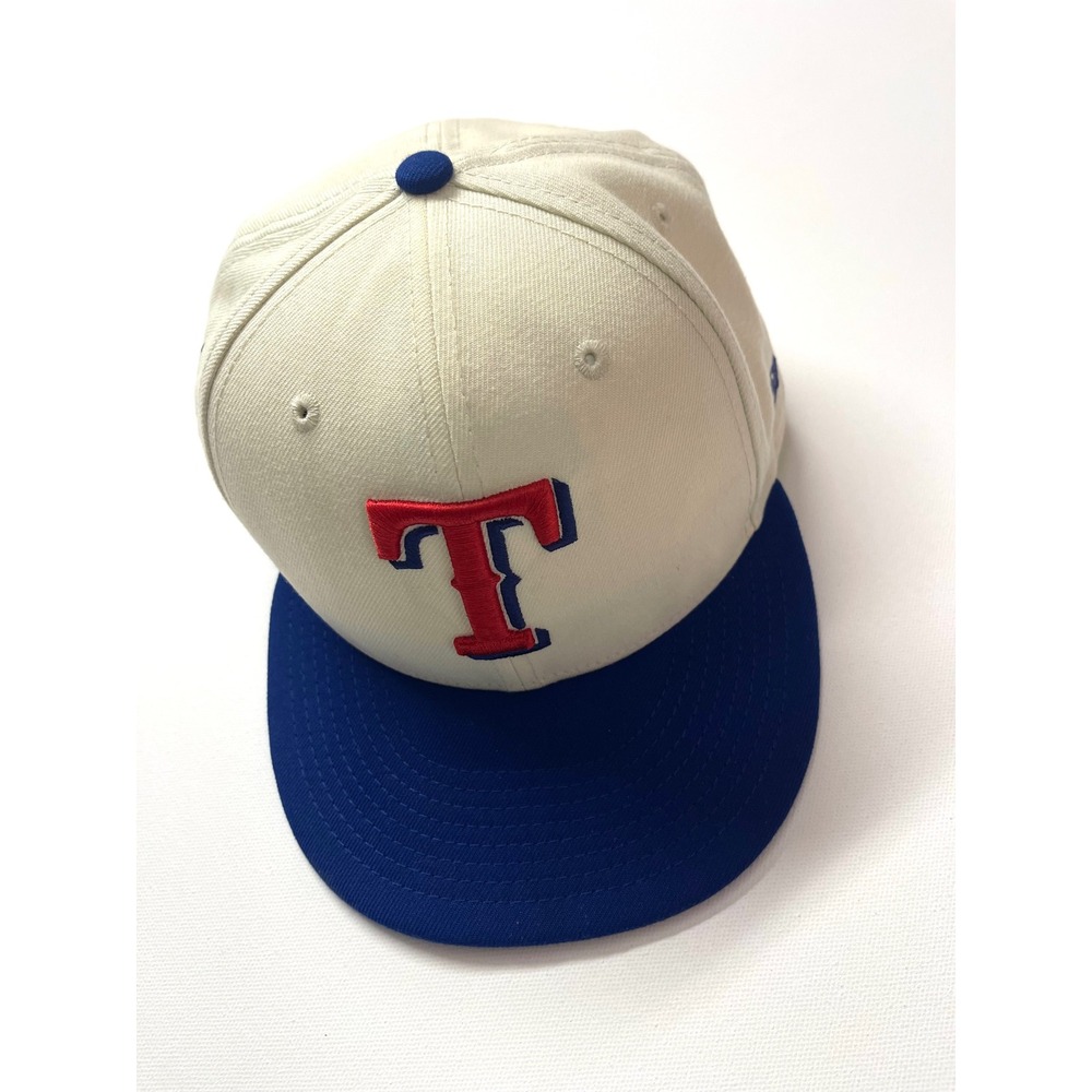 MLB Texas Rangers New Era 9Fifty Snapback Hat Cream Royal Blue Cap